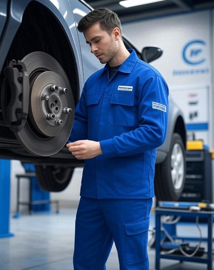 Technician performing brake repair at Homerton Car Repairs in London garage